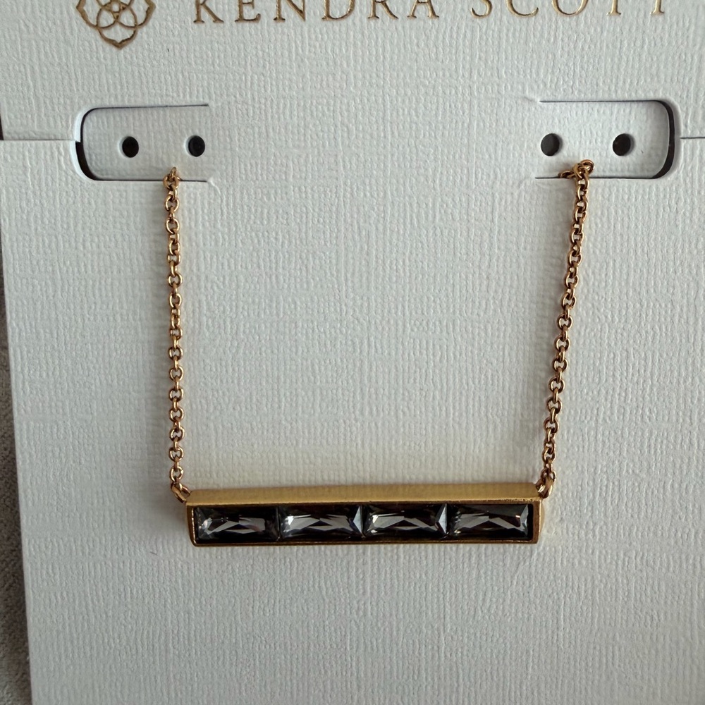 Kendra Scott Gold Chain with Black Bar Necklace